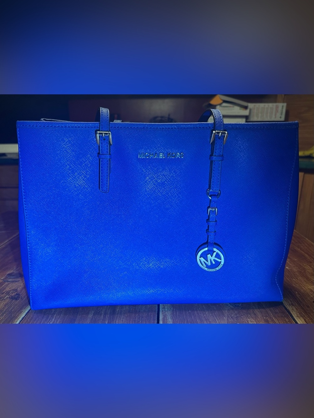 Michael Kors Jet Set Travel Large Tote Bag in Royal Blue